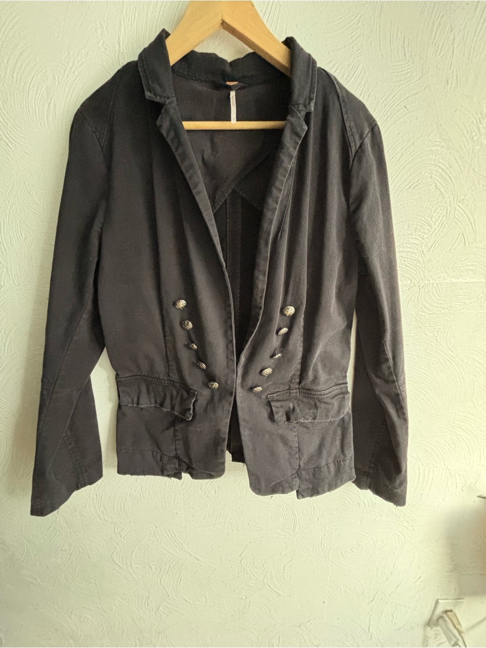 Free People Military-Style Buttoned Blazer, size LARGE, vintage Y2K - Picture 6 of 14